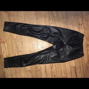 Vegan Leather Crop Leggings
